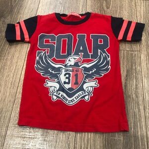 Kids Red Soar T-Shirt with Eagle Graphic
